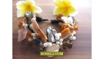 Exotic Flowers Beads Shells Bracelets Fashion Designs 